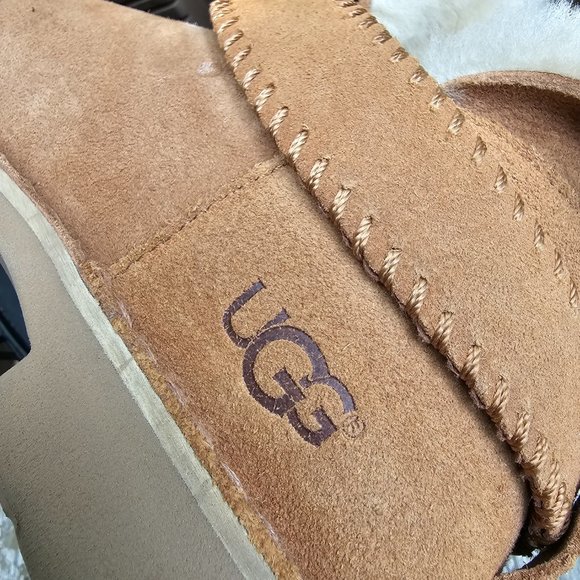 Short UGG Ankle Boots Womens McKay Chestnut Brown Suede Booties 1012358 10 41 - Picture 4 of 13